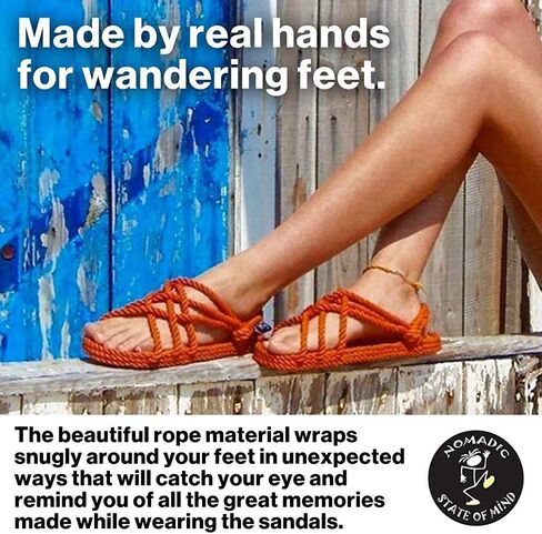 Nomadic State of Mind No Name Flop Sandals- Handmade Rope Shoes – Machine Washable – Comfortable & Lightweight – Vegan Friendly – for Women & Men in Saudi Arabia