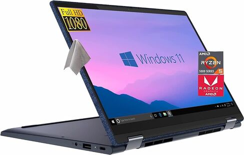 كمبيوتر محمول Lenovo 13.3 بوصة FHD يعمل باللمس، AMD Ryzen 7 5700U (Beat i7-10700)، ذاكرة الوصول العشوائي DDR4 سعة 16 جيجابايت، 1 تيرابايت PCIe SSD، لوحة مفاتيح بإضاءة خلفية، Wi-Fi 6، بلوتوث، Windows 11، حزمة مع JAWFOAL in Kuwait