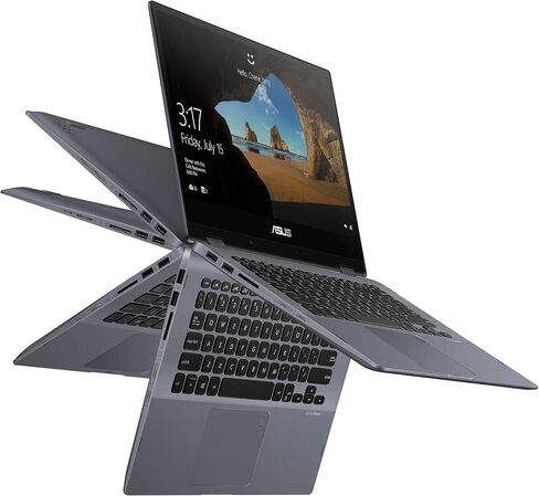 ASUS Vivobook Flip 14 كمبيوتر محمول رفيع وخفيف بشاشة لمس 2 في 1، شاشة 14 بوصة عالية الدقة، معالج Intel Pentium Gold 4415U، ذاكرة الوصول العشوائي DDR4 سعة 4 جيجابايت، SSD 128 جيجابايت، قارئ بصمات الأصابع، Windows 10 في وضع S، TP412UA-DB21T in Kuwait