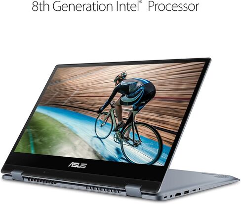 ASUS Vivobook Flip 14 كمبيوتر محمول رفيع وخفيف بشاشة لمس 2 في 1، شاشة 14 بوصة عالية الدقة، معالج Intel Pentium Gold 4415U، ذاكرة الوصول العشوائي DDR4 سعة 4 جيجابايت، SSD 128 جيجابايت، قارئ بصمات الأصابع، Windows 10 في وضع S، TP412UA-DB21T in Kuwait