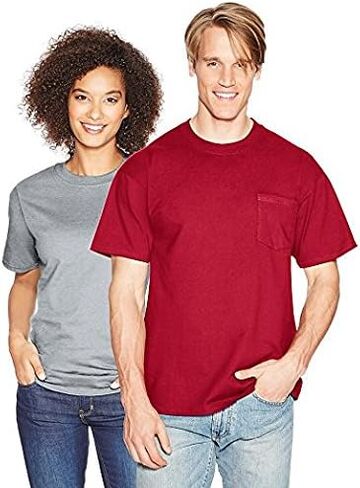 Hanes Beefy-T Adult Pocket T-Shirt_Deep Red_XL in Kuwait