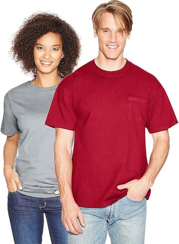 Hanes Beefy-T Adult Pocket T-Shirt_Deep Red_XL in Kuwait