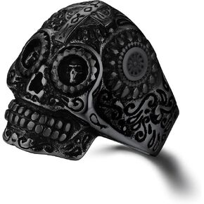ChainsProMax Can Engrave Pirate Skull/Devil Rings for Men, Stainless Steel/Gold Plated/Black (Send Gift Box) in Saudi Arabia