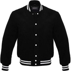 ALL Wool Varsity Jacket Letterman Baseball Bomber Jacket Melton Wool Body and Sleeves by Kicky, 19 colors options in Saudi Arabia