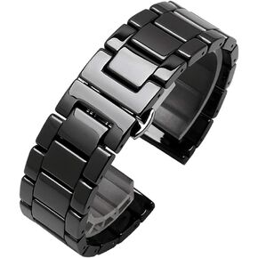 Nice Pies Ceramic Watch Band Universal strap with Quick Release Pins Butterfly Buckle Deployment Clasp Bracelet 14mm 16mm 18mm 20mm 22mm White Black in Saudi Arabia