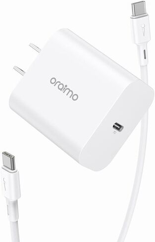 شاحن iPad Pro، شاحن oraimo 20W USB C سريع مع كابل شحن USB C إلى C لجهاز iPad Pro 12.9، iPad Air 4/ Air 3/ Pro 12.9/ Pro 11/ Mini 5، Google Pixel in Kuwait