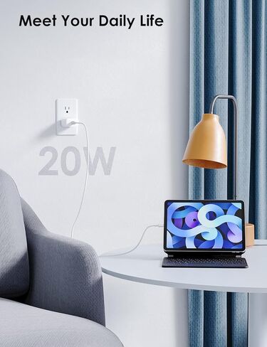 شاحن iPad Pro، شاحن oraimo 20W USB C سريع مع كابل شحن USB C إلى C لجهاز iPad Pro 12.9، iPad Air 4/ Air 3/ Pro 12.9/ Pro 11/ Mini 5، Google Pixel in Kuwait