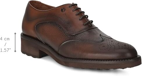 FRANCO CUADRA Men's Derby Shoes in Genuine Deer Leather Brown in Kuwait