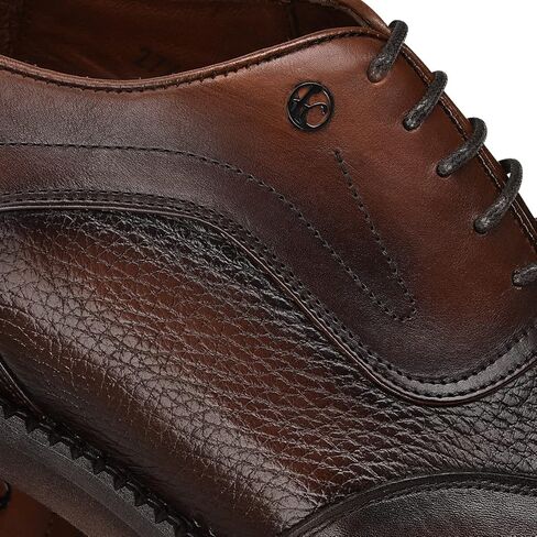 FRANCO CUADRA Men's Derby Shoes in Genuine Deer Leather Brown in Kuwait