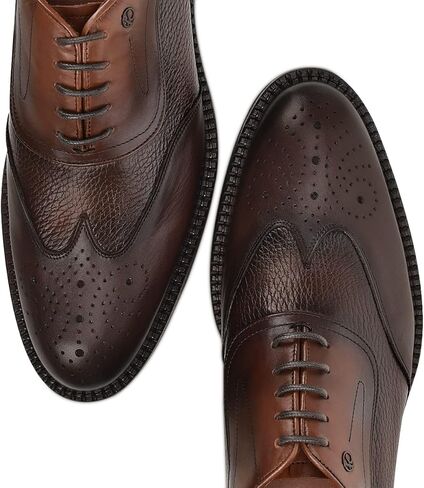 FRANCO CUADRA Men's Derby Shoes in Genuine Deer Leather Brown in Kuwait