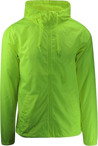 ShirtBANC Men's Windbreaker Jacket Hooded Lightweight Water Resistant Raincoat in Kuwait
