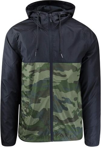 ShirtBANC Men's Windbreaker Jacket Hooded Lightweight Water Resistant Raincoat in Kuwait