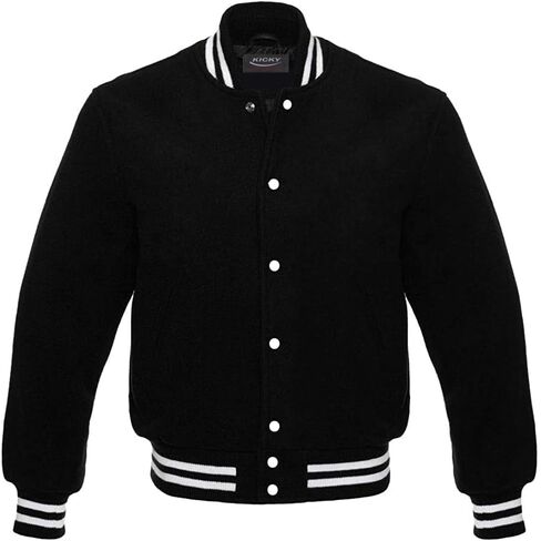 ALL Wool Varsity Jacket Letterman Baseball Bomber Jacket Melton Wool Body and Sleeves by Kicky, 19 colors options in Saudi Arabia