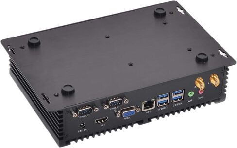 KINGDEL Fanless Industrial Computer, Mini PC, core i7 8th Gen. CPU, 16GB RAM 512GB NVMe SSD, 4K: 4096x2304, HD Port, VGA, 4xUSB 3.0, 2xCOM RS232, WiFi+Bluetooth, Metal Case in Kuwait