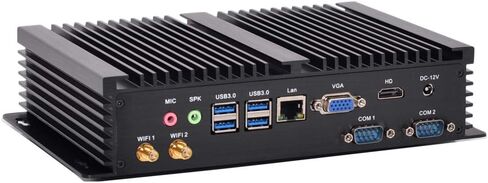 KINGDEL Fanless Industrial Computer, Mini PC, core i7 8th Gen. CPU, 16GB RAM 512GB NVMe SSD, 4K: 4096x2304, HD Port, VGA, 4xUSB 3.0, 2xCOM RS232, WiFi+Bluetooth, Metal Case in Kuwait