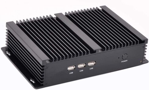 KINGDEL Fanless Industrial Computer, Mini PC, core i7 8th Gen. CPU, 16GB RAM 512GB NVMe SSD, 4K: 4096x2304, HD Port, VGA, 4xUSB 3.0, 2xCOM RS232, WiFi+Bluetooth, Metal Case in Kuwait