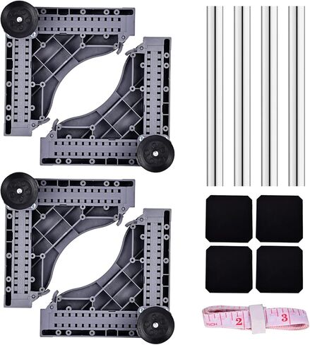 حامل ثلاجة صغير، حامل غسالة دوللي متنقل قابل للتعديل، عربة دوللي للأجهزة قابلة للتعديل مع عجلات دوارة مطاطية بطول 8 أقدام و8 أقدام in Kuwait