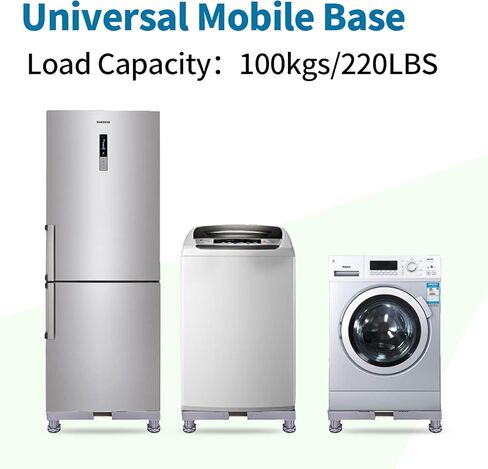 حامل ثلاجة صغير، حامل غسالة دوللي متنقل قابل للتعديل، عربة دوللي للأجهزة قابلة للتعديل مع عجلات دوارة مطاطية بطول 8 أقدام و8 أقدام in Kuwait