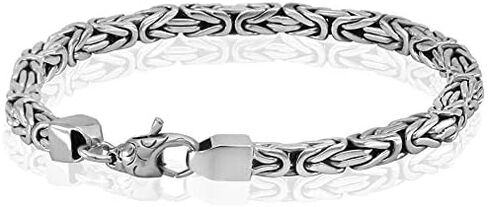 Woven Rope - Solid 925 Sterling Silver Men 5MM Bracelet in Saudi Arabia
