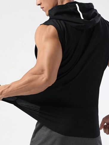Verdusa Men's Sleeveless Hooded Tank Top Workout Hoodies Shirts in Kuwait