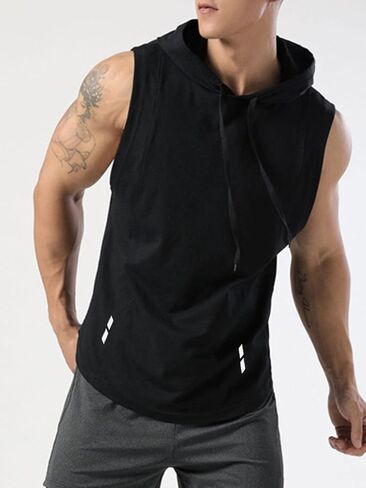 Verdusa Men's Sleeveless Hooded Tank Top Workout Hoodies Shirts in Kuwait