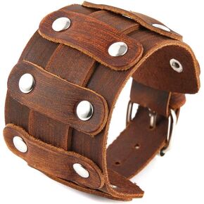 سوار معصم عريض للرجال من بانك روك للدراجات النارية وحزام عريض من الجلد in Kuwait