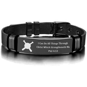 ZKXXJ Personalized Sports Inspiration Bracelet for Men,Adjusted Belt Mesh Chain Wristband Baseball Football Poll Runner Soccer Cuff Bracelets for Athletes Player Fitness Enthusiast,Engraving in Kuwait