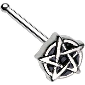 20GA Stainless Steel Black Gothic Pentagram Nose Bone Stud in Kuwait