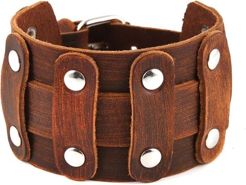 سوار معصم عريض للرجال من بانك روك للدراجات النارية وحزام عريض من الجلد in Kuwait