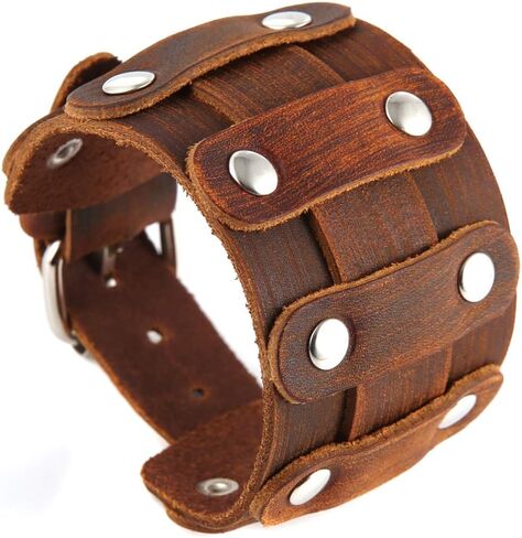 سوار معصم عريض للرجال من بانك روك للدراجات النارية وحزام عريض من الجلد in Kuwait