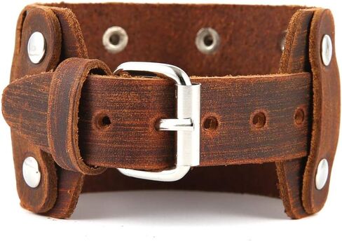 سوار معصم عريض للرجال من بانك روك للدراجات النارية وحزام عريض من الجلد in Kuwait