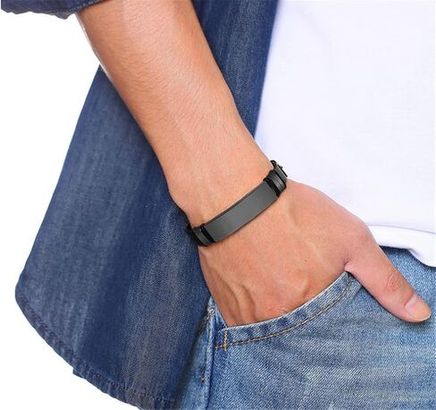 ZKXXJ Personalized Sports Inspiration Bracelet for Men,Adjusted Belt Mesh Chain Wristband Baseball Football Poll Runner Soccer Cuff Bracelets for Athletes Player Fitness Enthusiast,Engraving in Kuwait