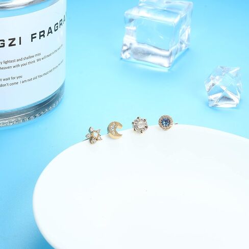 Magitaco 12 قطعة 20 جرام حلقات الأنف مسمار الفولاذ المقاوم للصدأ L على شكل الأنف ترصيع فراشة القلب زهرة الأنف خواتم الأنف ثقب المجوهرات للنساء الرجال in Kuwait