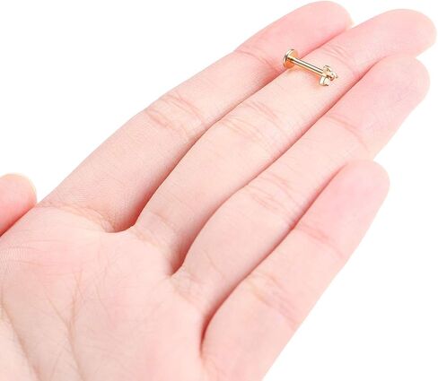 GAGABODY Labret Studs 16G 6/8mm G23 Titanium Ball/CZ/Opal Top Press Fit Threadless Push-in Labret Lip Monroe Tragus Stud Bezel Push Back Labret Lip Studs Cartilage Helix Earring Piercing Jewerly in Saudi Arabia