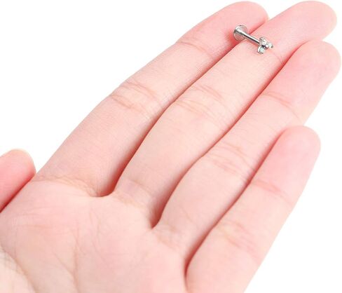 GAGABODY Labret Studs 16G 6/8mm G23 Titanium Ball/CZ/Opal Top Press Fit Threadless Push-in Labret Lip Monroe Tragus Stud Bezel Push Back Labret Lip Studs Cartilage Helix Earring Piercing Jewerly in Kuwait