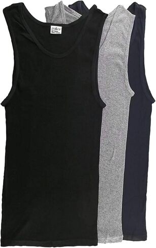 | Men's 100% Cotton Multipack Classic Rib Tank Top A-Shirts in Kuwait