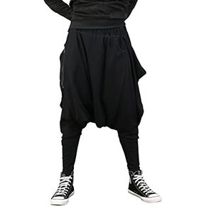 ellazhu Men Black Fashion Drop Crotch Loose Casual Yoga Harem Long Pants GYM161 A in Saudi Arabia