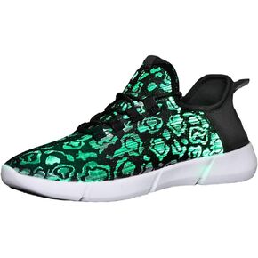 7ipupas Fiber Optic LED Light up Shoes for Kids, Men and Women, Lightweight Sneakers USB Charging Glowing Party Shoes (US 11.5 Women/9.5 Men = EUR 43, Black) in Saudi Arabia