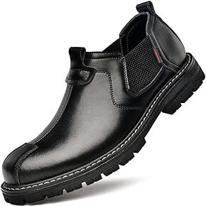 DZUJY Men's Oxfords Shoes for Men Casual Dress Mens Boots Shoe Chelsea Leather Formal Man Fashion Brown Black Yellow White Big Size Cowhide Work Male
