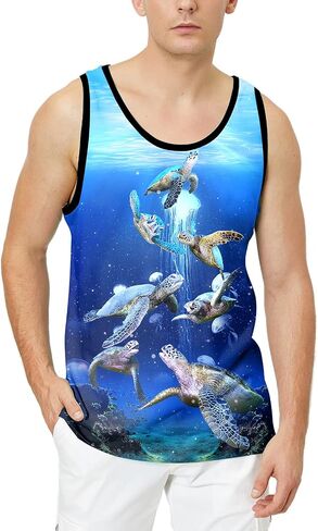 LAIDIPAS Men's 3D Tank Tops Summer Casual Novelty Sleeveless Shirt Unisex Colorful Graphics Top Tees Shirt in Kuwait