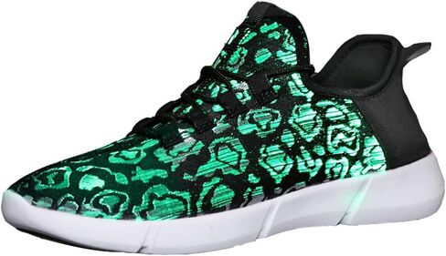 7ipupas Fiber Optic LED Light up Shoes for Kids, Men and Women, Lightweight Sneakers USB Charging Glowing Party Shoes (US 11.5 Women/9.5 Men = EUR 43, Black) in Saudi Arabia