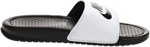 Nike Men's Benassi Solarsoft Slide Athletic Sandal (White/Black/White, 11, numeric_11) in Saudi Arabia