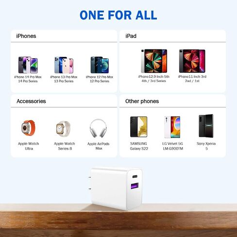 لساعة Apple Watch Series 8، كتلة شحن سريعة، كتل شحن، Seedato لشاحن Apple Watch Series 8 7، شاحن ساعة Pixel، كتلة شاحن iPhone 14، كتلة شحن مزدوجة جديدة لساعة Apple 20 وات in Kuwait