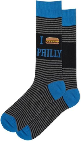 HotSox Men's I Cheesesteak Philly Socks 1 Pair, Black, Men's 10-13 Shoe in Saudi Arabia
