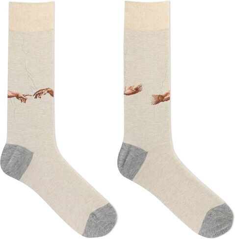 زوج من الجوارب الرجالية من Hot Sox Creation of Adam Crew، مجموعة من الجوارب الرجالية، مقاس الحذاء الرجالي: 6.5-12 in Saudi Arabia