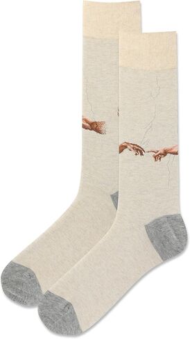 زوج من الجوارب الرجالية من Hot Sox Creation of Adam Crew، مجموعة من الجوارب الرجالية، مقاس الحذاء الرجالي: 6.5-12 in Saudi Arabia