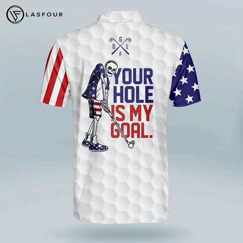 LASFOUR Personalized Funny Golf Shirts for Men, Men's Skull Golf Shirts Short Sleeve Polo Dry Fit, Lightweight Golf Polos in Saudi Arabia