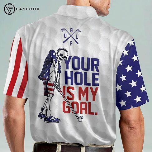 LASFOUR Personalized Funny Golf Shirts for Men, Men's Skull Golf Shirts Short Sleeve Polo Dry Fit, Lightweight Golf Polos in Saudi Arabia