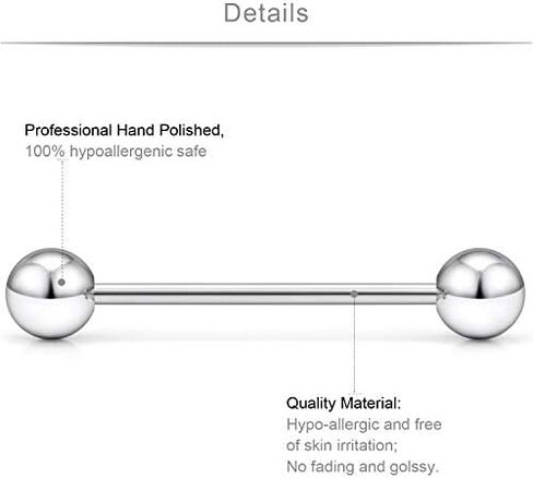 SCERRING 316L Stainless Steel Externally Threaded Nipple Bar Barbell Rings Piercing Retainer 16G 6-12PCS in Kuwait