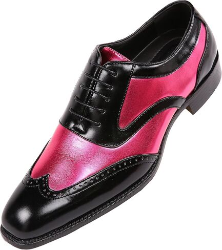 Bolano Lawson, Mens Shoes - Dress Shoes for Men - Oxford Shoes for Men - Tuxedo Shoes - Formal Shoes for Men - Shiny Metallic Shoes - Two-Tone, Mens Wingtip Dress Shoes in Kuwait